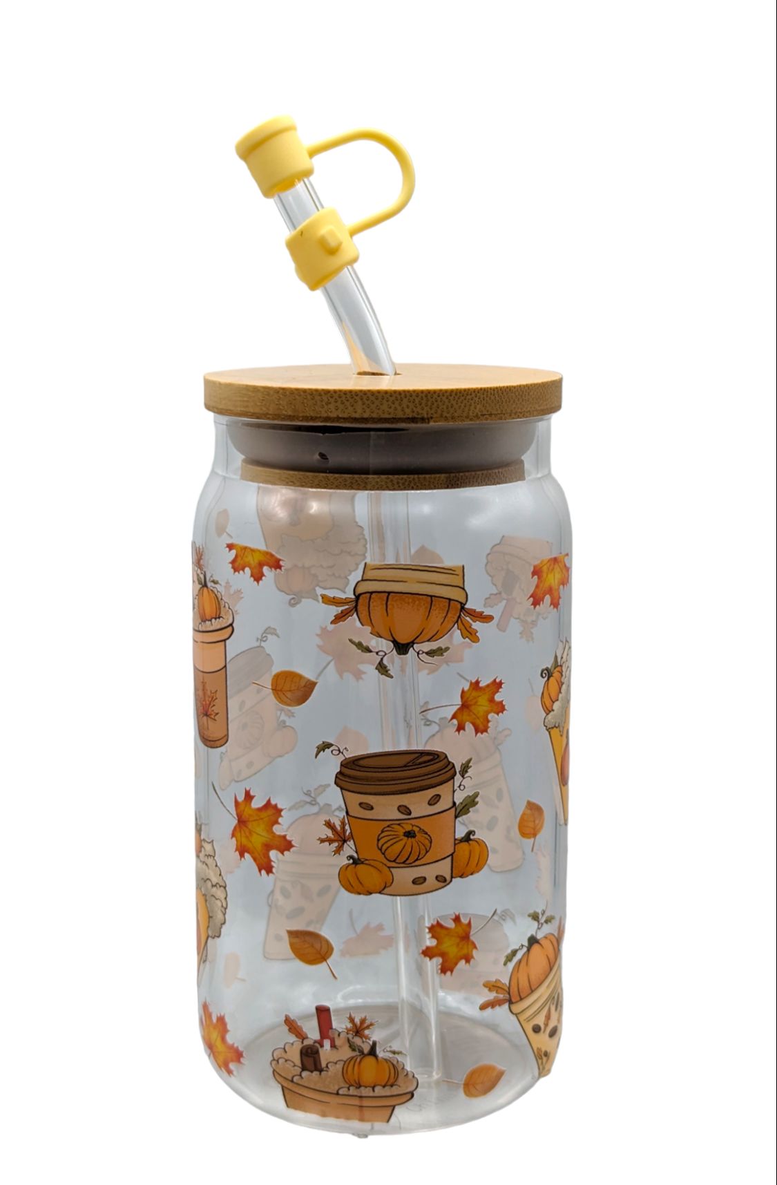 Pumpkin spice coffee glass cup