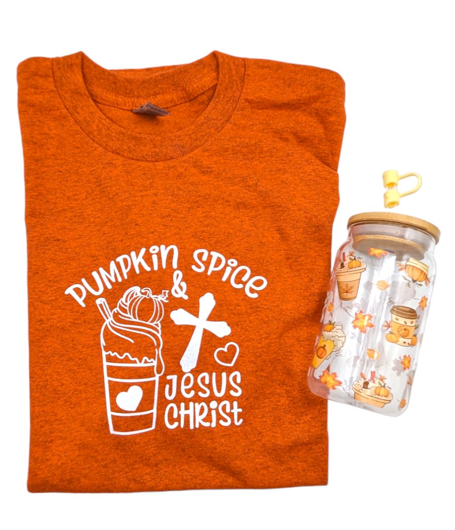 Pumpkin spice coffee glass cup