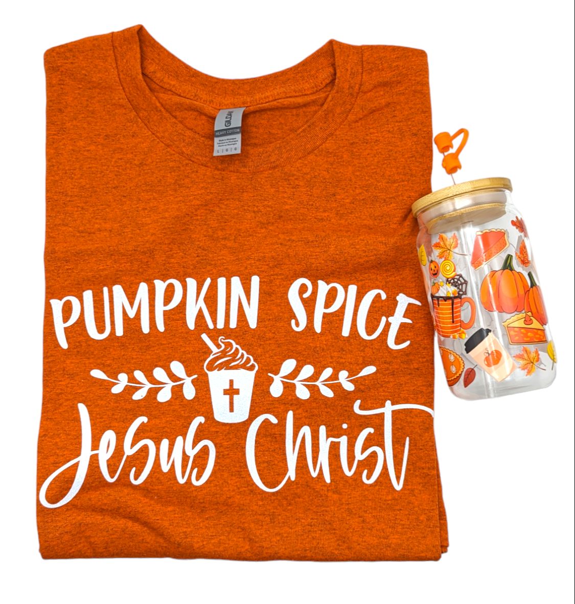 Pumpkin season glass cup